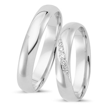 Nuran Love Sweet Love hvidguld Vielsesringe med 7 stk diamanter Wesselton VS