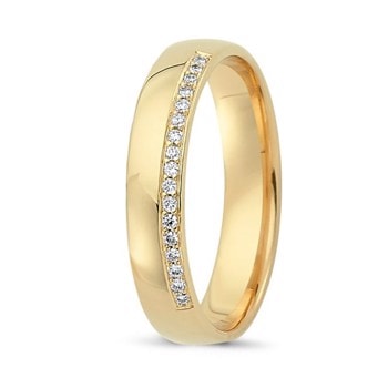 Nuran Love Sweet Love gult guld Damering med 17 x 0,005 ct stk diamanter Wesselton SI
