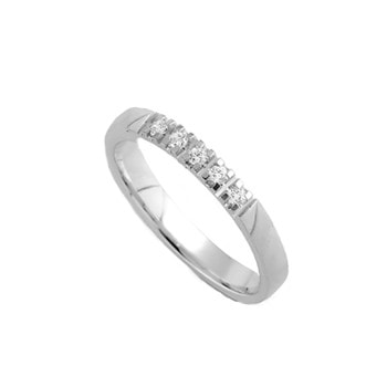 Aagaards Alliancering model 621-14 kt hvidguld  med 5 stk 0,02 ct TW/SI