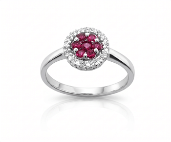 18 kt hvidgulds Margherita Ring med 0,30 ct &  0,14 ct Top Wesselton / VVS