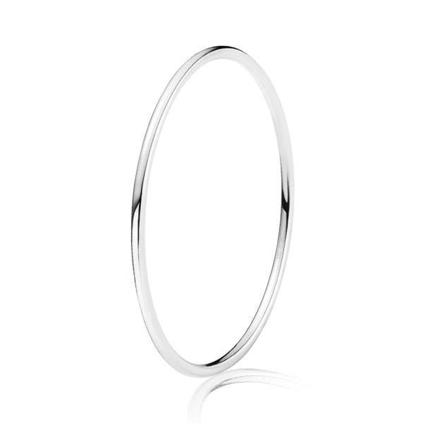BNH 14 kt hvidgulds Armring, Ø 6,5 cm og 3,0 mm i tykkelse