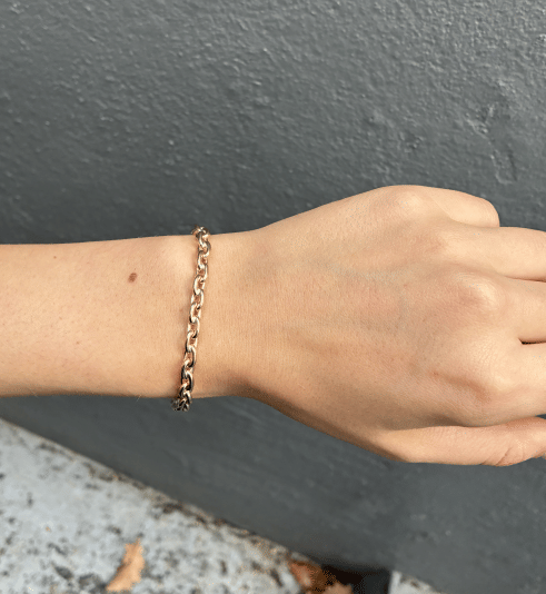 14 kt Rund Anker Guld armbånd fra BNH, 5,6 mm bred (tråd 1,7 mm) og 18½ cm