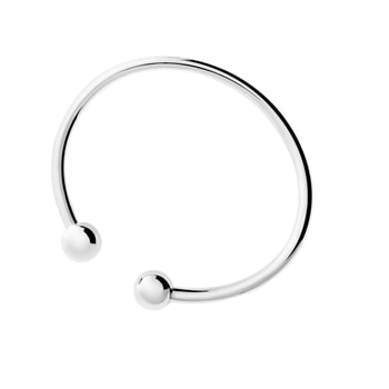 Armring 4mm med kugle for hver ende 10mm sterling sølv