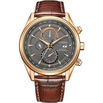 Ecodrive Mens Chronograph Radio Controlled Forgyldt stål ECO Drive Quartz Radiostyret Herre ur fra Citizen, AT8263-10H