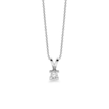 8 kt hvidguld Eternity 4 grab vedhæng med 1 x 0,05 ct Diamanter