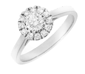 9 karat hvidguld Vielse / forlovelse ring med 0,46 ct Labgrown diamanter