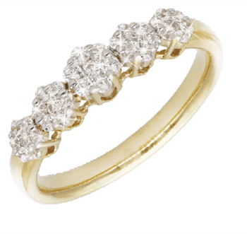 9 karat guld Vielse / forlovelse ring med 0,33 ct Labgrown diamanter