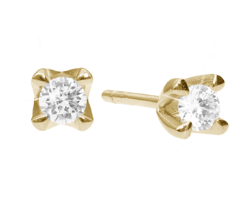 Elya Ørestikker, 8 kt guld m /2 x 1,0 ct labgrown , fra Aagaard