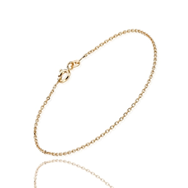 8 kt Anker Facet Guld armbånd, 18½ cm og 1,3 mm (Tråd 0,40)
