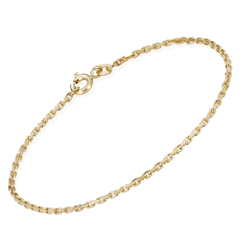 8 kt Anker Facet Guld armbånd, 21 cm og 1,6 mm (Tråd 0,60)