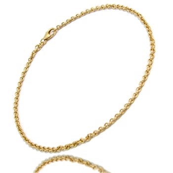 8 kt Rund Anker Guld armbånd, 21 cm og 2,3 mm