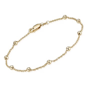 Anker Rund med kugler, 8 kt guld, armbånd, ankelkæder og halskæder i flere længder