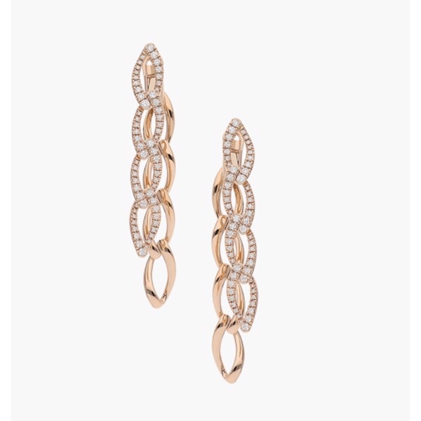 18 kt rosaguld Legami øreringe med Total 0,98 ct Top Wesselton SI