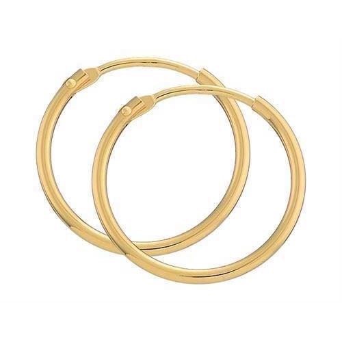 BNH  blanke 14 kt rødguld Øre creoler, Ø 17,5 mm x 1,3 mm