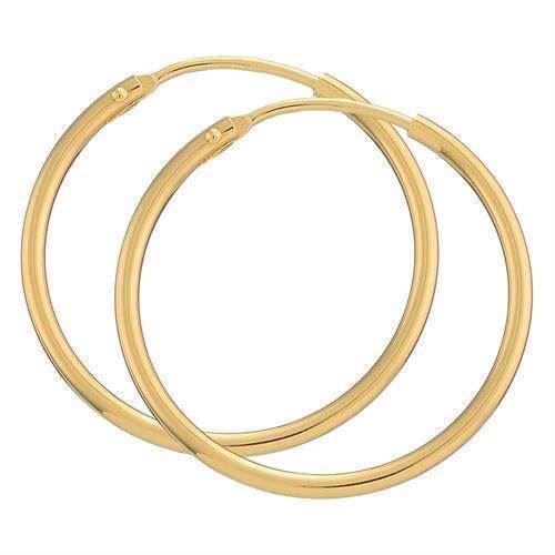 BNH Dame blanke 8 kt rødguld Øre creoler, Ø 25 mm x 1,5 mm