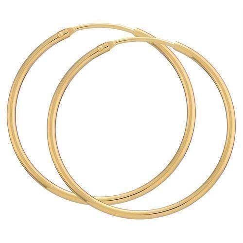 BNH Dame blanke 8 kt rødguld Øre creoler, Ø 32 mm x 1,5 mm