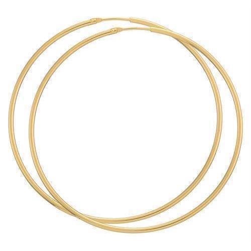 BNH Dame blanke 8 kt rødguld Øre creoler, Ø 57 mm x 1,5 mm