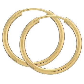 BNH Dame blanke 14 kt rødguld Øre creoler, Ø 20 mm x 2,0 mm