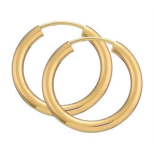 BNH Dame blanke Forgyldt sterling sølv Øre creoler, Ø 20 mm x 2,5 mm