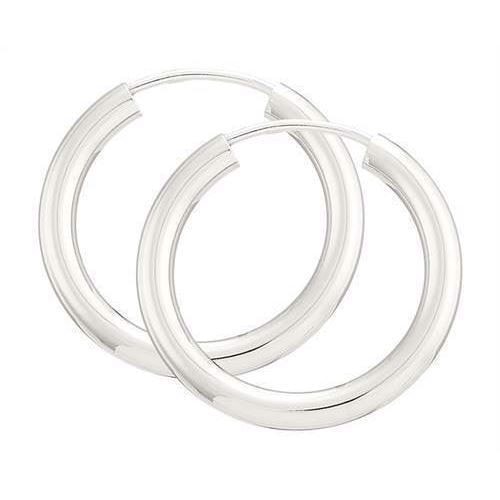BNH Dame blanke 925 sterling sølv Øre creoler, Ø 20 mm x 2,0 mm