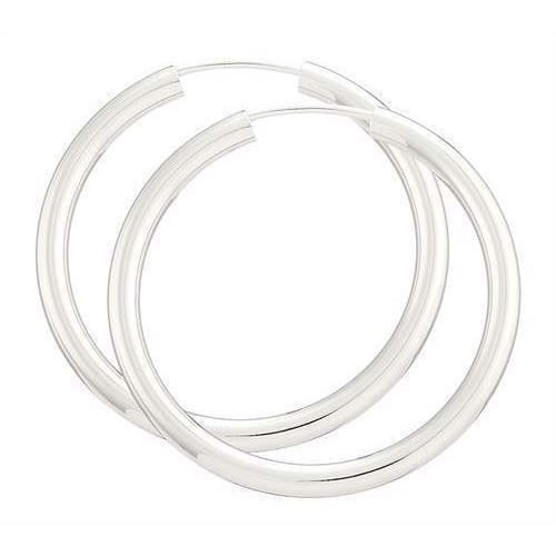 BNH Dame blanke 925 sterling sølv Øre creoler, Ø 30 mm x 2,5 mm