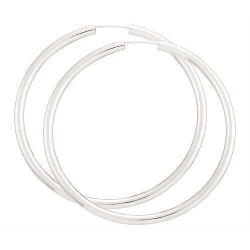 BNH Dame blanke 925 sterling sølv Øre creoler, Ø 50 mm x 2,5 mm