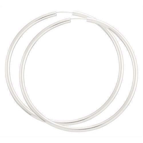 BNH Dame blanke 925 sterling sølv Øre creoler, Ø 60 mm x 2,5 mm