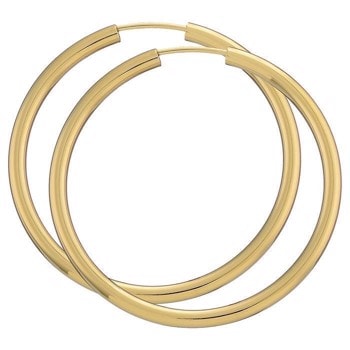BNH Dame blanke 14 kt rødguld Øre creoler, Ø 40 mm x 2,5 mm