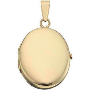 Blank Oval Medaljon, Mellem-22x30 mm i 14 karat til foto