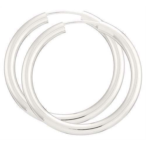 BNH Dame blanke 925 sterling sølv Øre creoler, Ø 30 mm x 3,0 mm