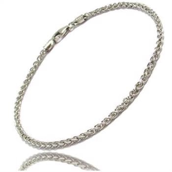 Hvede-Rhodineret sterling sølv halskæder i bredden 1,30 mm og længde 45 cm