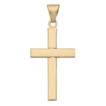 Guldsmykket.dk har dine  BNH 8 kt guld Bredt stolpe kors Mellem - 17 x 27 mm