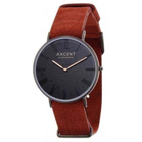 Career blank IP sort rustfri stål Quartz Unisex ur fra Axcent of Scandinavia, IX5680B-01