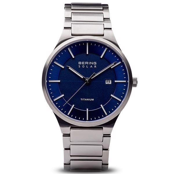 Solar Titanium Batteridrevet quartz Herre ur fra Bering, 15239-777