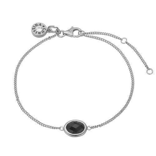 Christina Black Onyx kæde med facetteret sort onyx, model 601-S03 køb det billigst hos Guldsmykket.dk her
