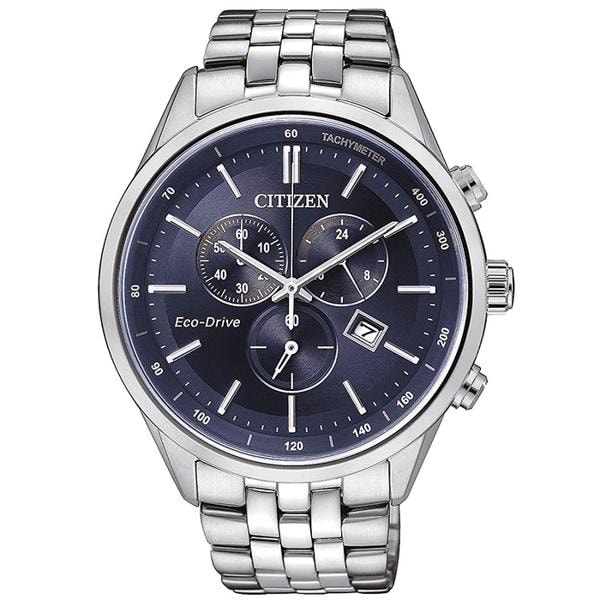 Citizen AT2141-52L Herreur – Sporty Chronograph i Stål med Eco-Drive & Blå Skive