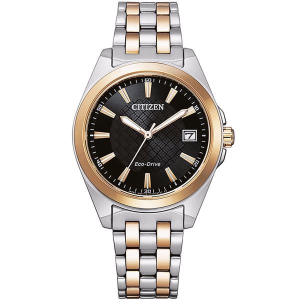 Citizen Eco-Drive tofarvet dameur, Ø36 mm