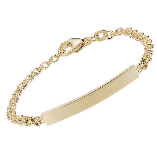 Bismark 14 karat barne armbånd, 4,0 mm - 14 cm m/ plade