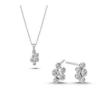 14 kt hvidguld Bubbles smykkesæt med i alt 0,45 ct diamanter Wesselton SI
