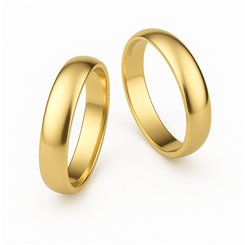 14 karat klassiske vielsesringe på 5,0 mm og valgfri overflade