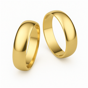 14 karat klassiske vielsesringe på 7,0 mm og valgfri overflade