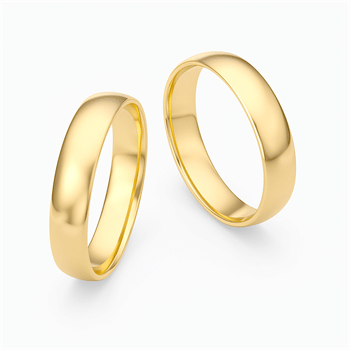 8 karat klassiske vielsesringe på 4,5 mm og valgfri overflade