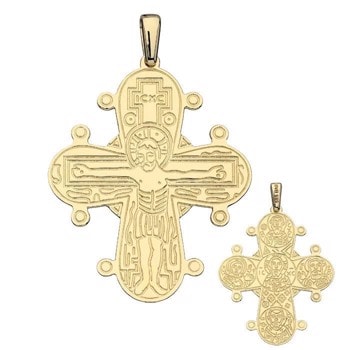 Dagmarkors i 14 karat guld, De fem-15 x 13 mm