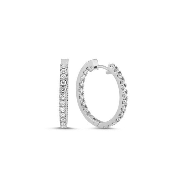 14 kt hvidguld Diamond creols ørecreoler med i alt 0,88 ct diamanter Wesselton SI