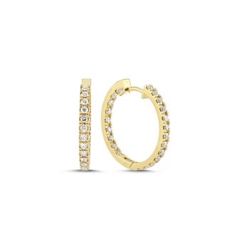 14 kt guld Diamond creols ørecreoler med i alt 0,88 ct diamanter Wesselton SI