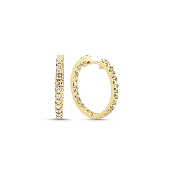 14 kt guld Diamond creols ørecreoler med i alt 0,88 ct diamanter Wesselton SI