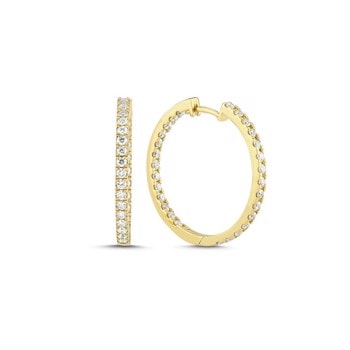 14 kt guld Diamond creols ørecreoler med i alt 1,00 ct diamanter Wesselton SI