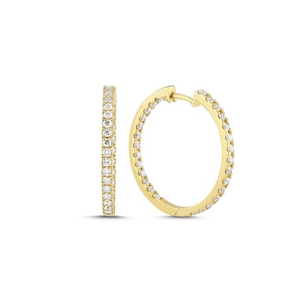 14 kt guld Diamond creols ørecreoler med i alt 1,00 ct diamanter Wesselton SI