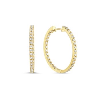14 kt guld Diamond creols ørecreoler med i alt 1,24 ct diamanter Wesselton SI