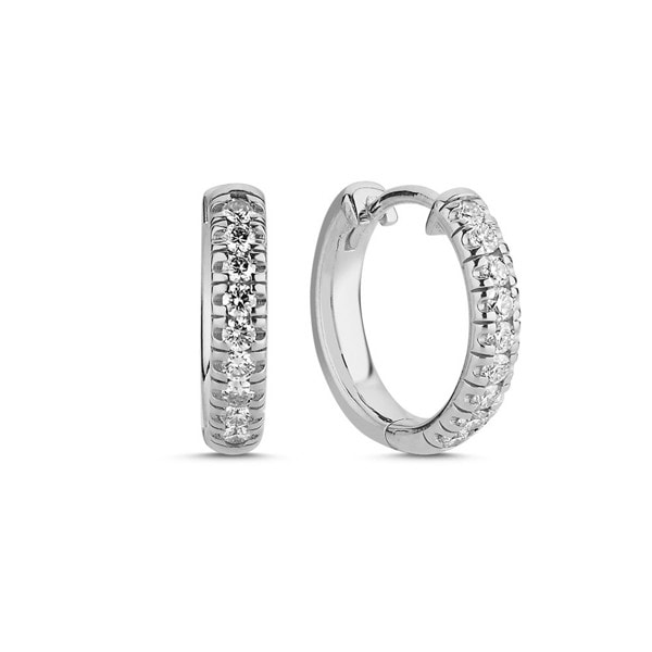 14 kt hvidguld Diamond creols ørecreoler med i alt 0,48 ct diamanter Wesselton SI